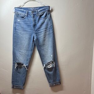 Distressed Blue Jeans